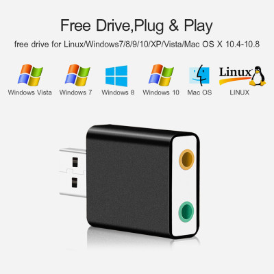 Sound card âm thanh USB 7.1 CH cho máy tính PC - Hàng Nhập Khẩu