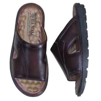 Dép Nam Quai Ngang HÀ NAM Da Bò Thật Cao Cấp DNA2202