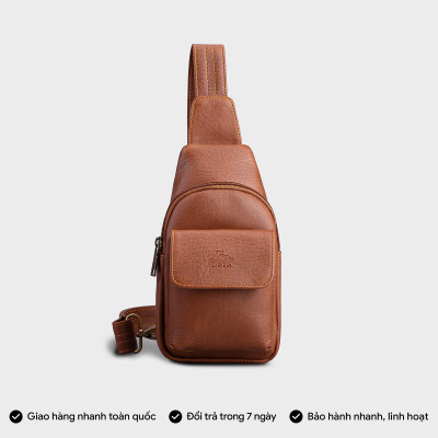 Balo Lata ( Thời trang nam đi chơi cỡ trung - Balo đeo chéo da BALC26 )