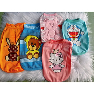 Áo sát nách dành cho chó mèo họa tiết xinh xắn đáng yêu