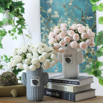 Bó Hoa Hồng 27 Bông Nhân Tạo Hoa Camellia Hoa Mẫu Đơn Hoa Hồng Hoa Cô Dâu Cho Tiệc Cưới Văn Phòng Trang Trí Nhà Cửa - HÀNG CHÍNH HÃNG MINIIN