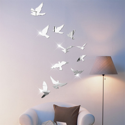 Decal dán tường trang trí 3D sáng tạo cao cấp (M2) 11 chim bồ câu