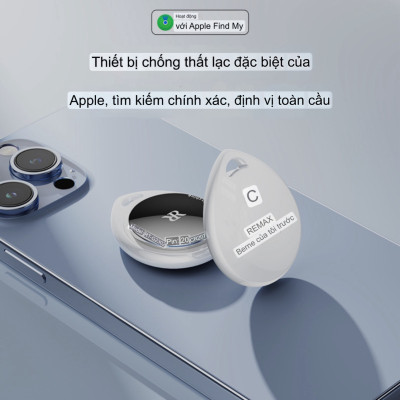 Định Vị Remax DropTag RT-G2302, Định Vị Không Giới Hạn Khoảng Cách + Tặng pin + dây đeo - Hàng chính hãng