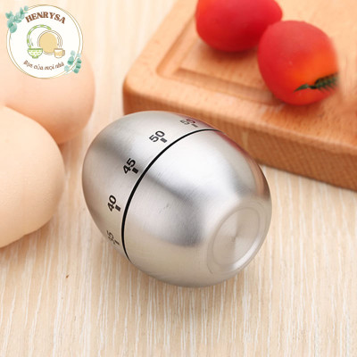 Đồng hồ hẹn giờ sinh học hình quả trứng vỏ inox - HENRYSA