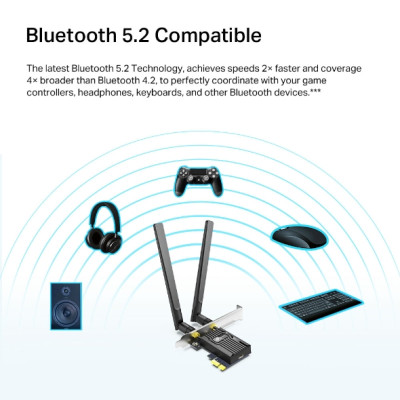 Bộ Chuyển Đổi Card WiFi TP-Link Archer TX20E PCIe Bluetooth WiFi 6 AX1800 - Hàng Chính Hãng