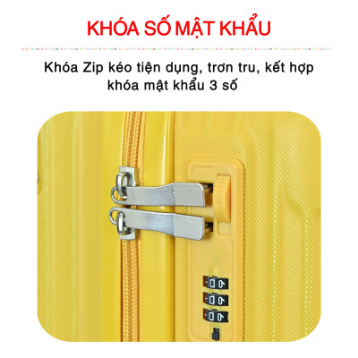 Vali du lịch kéo Kingsun cao cấp Size 24inch KS-033 - Đen