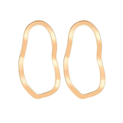 Earrings nữ đeo tai dáng vòng rỗng màu vàng 