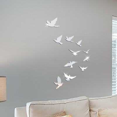 Decal dán tường trang trí 3D sáng tạo cao cấp (M2) 11 chim bồ câu