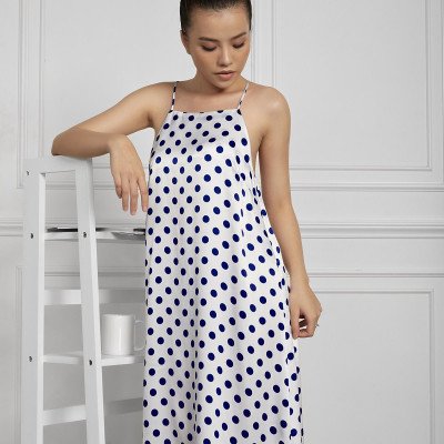 Đầm Ngủ Lụa Satin 2 Dây Cổ Vuông Maxivic, La Mộc - MM112124