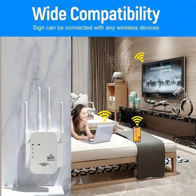 Kích sóng Wifi 4 râu tốc độ cao 300mpbs 2.4G Mở rộng vùng phủ sóng, cải thiện tốc độ mạng WiFi - Hàng chính hãng/ Hàng nhập khẩu