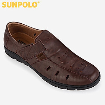 Giày Rọ Nam Da Bò SUNPOLO STA682 (Nâu)