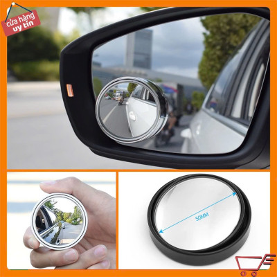 Gương Cầu Lồi Xóa Điểm Mù Cho Ô Tô – Bộ 2 Cái Xoay 360 Độ, Có Viền Chống Loá