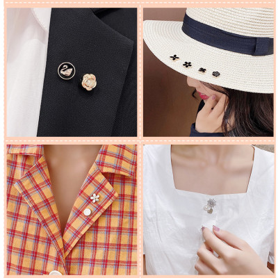 Set ghim cài áo mini, 10 nút cài áo siêu xinh, trâm cài cổ áo chống hở nhiều kiểu lựa chọn