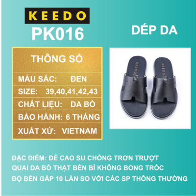 Dép da nam chữ H cao cấp KEEDO PK018
