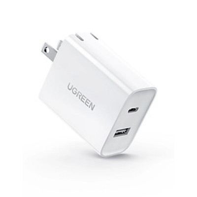 Ugreen UG60467CD170TK 30W bộ sạc 2 cổng sạc USB type C và A màu trắng - HÀNG CHÍNH HÃNG