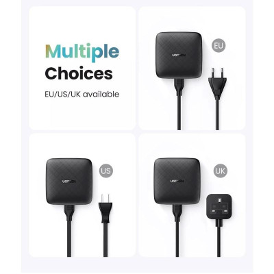 Ugreen UG70869CD226TK 100W 4port USB-C Màu đen Bộ sạc nhanh để bàn 4 cổng USB-C - HÀNG CHÍNH HÃNG
