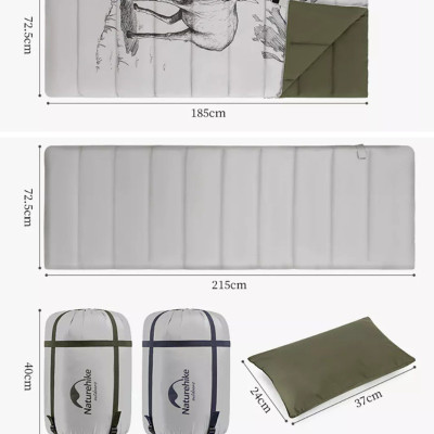 Túi ngủ cotton đôi kèm gối NatureHike NH21MSD06