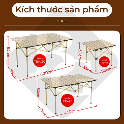 Bàn cắm trại dã ngoại có thể gập lại TSD95cm ,đa năng,dễ mang theo