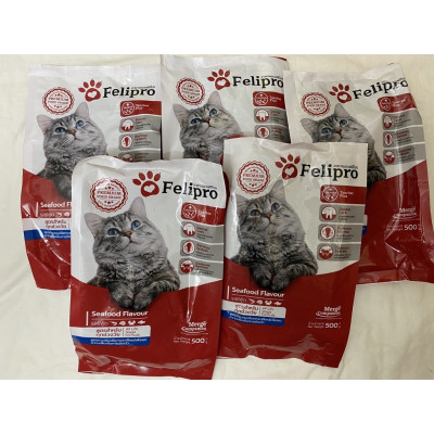 THỨC ĂN HẠT FELIPRO VỊ HẢI SẢN TÚI 500G DÀNH CHO MÈO XUẤT XỨ THÁI LAN