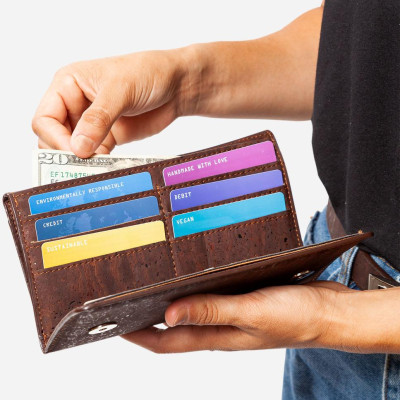 Ví nữ nắp lật khóa nam châm WOMEN CORK WALLET SLIM - HGcork Corkor CK273 - Nhiều màu - Vật liệu 100% da cork thực vật thuần chay từ vỏ cây sồi Bồ Đào Nha, Siêu bền, Chống cháy, Chống mốc, Chống thấm nước  – Hàng chính hãng, Sản xuất Handmade bởi Nghệ nhân