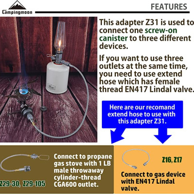 Phụ kiện đầu chuyển đổi bình gas mini Campingmoon Z31