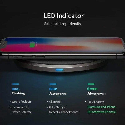 Ugreen UG50517CD176TK 10W sạc nhanh chuẩn QI không dây màu đen có phủ lớp chống trượt - HÀNG CHÍNH HÃNG