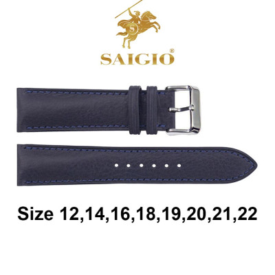 Dây Đồng Hồ Da Bò Thật 100%, Kiếu Cổ Điển, Cao Cấp - Sang Trọng, Mặt Lót Chống Thấm Mồ Hôi, Tích Hợp Lớp Gia Cố Chống Giãn Đặc Biệt, Phụ Kiện Khóa và Chốt Bằng Thép Không Gỉ 316L, Nhiều Màu, Nhiều Size - Hàng Chính Hãng SAIGIO