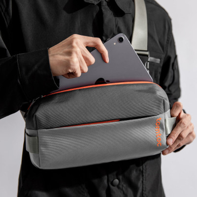 Túi Đeo Chéo TOMTOC Lightweight Codura Sling Bag H02-A04G02 Gray - Hàng Chính Hãng 