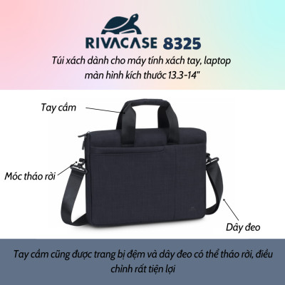 Cặp Xách Laptop RIVACASE 8325 13.3 inch - Bảo Hành 24 Tháng - Hàng Chính Hãng