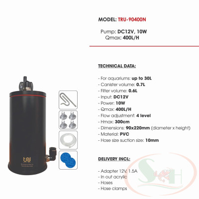 Lọc thùng mini TRU PVC Nano External Filter bể cá tép thủy sinh shallow