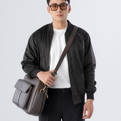 Cặp Công Sở Lata ( Thời trang nam basic đựng vừa laptop 14 inch - Cặp da CA43 )