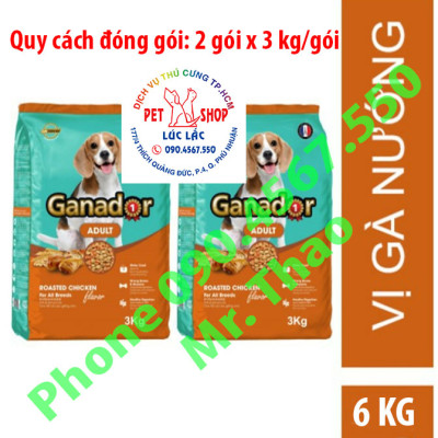 6KG Thức ăn cho chó trưởng thành Ganador vị gà nướng Adult Roasted Chicken Flavor