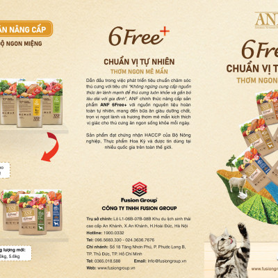 [DATE MỚI] [ 5.6KG]  Thức ăn hạt cho chó ANF 6FREE PLUS vị VỊT + CÁ HỒI nhập khẩu Hàn Quốc