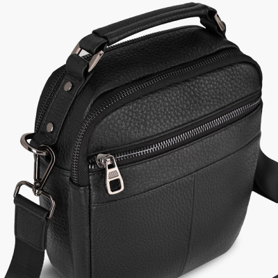 Túi Đeo Chéo Cầm Tay Thời Trang Nam Da Bò Mill Cao Cấp Gence  TD03 Đen