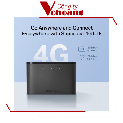 Wi-Fi Di Động 4G LTE Mercusys MT110 4G LTE đến 150Mbps, Thẻ SIM Cắm và Chạy, 10 Giờ Sử Dụng, Ứng Dụng Dễ Điều Khiển - Hàng chính hãng