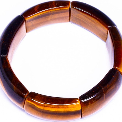 Vòng tay đá mắt hổ bản lớn 32x20mm mệnh thổ, kim - Ngọc Quý Gemstones