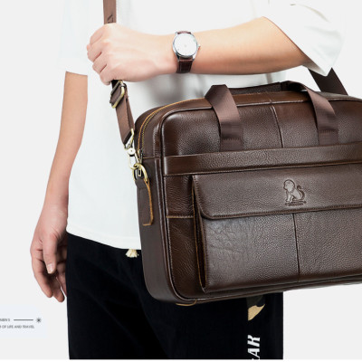 Túi xách nam 100% da bò thật cao cấp phong cách mới 15.6inh