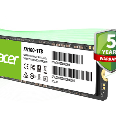 Ổ cứng SSD Acer FA100 M2 NVMe PCIe Gen3 128GB - 2TB - Hàng chính hãng