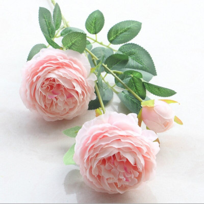 Hoa hồng giả - 2 bông 1 nụ - dài 62cm - Cây giả, hoa lụa trang trí nhà cửa