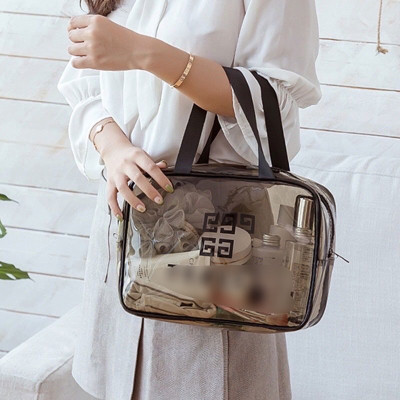 Bộ 3 túi trong suốt đựng đồ, mỹ phẩm , túi du lịch chống thấm nước có tay xách , đi chơi , du lịch tiện lợi