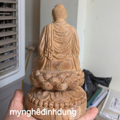 Tượng phật thích ca bằng gỗ ngọc Am thơm nức cao 15x8x8cm