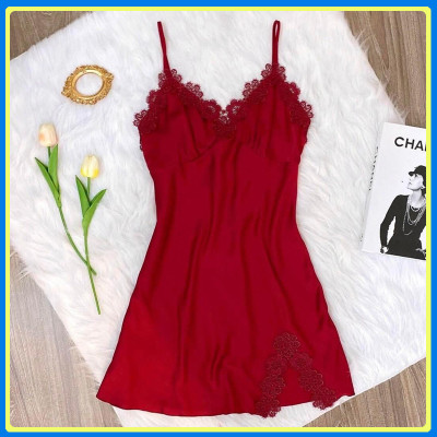 Váy ngủ hai dây lụa satin cao cấp Q124 - Đầm ngủ sexy - Váy hai dây gợi cảm - Đồ ngủ nữ