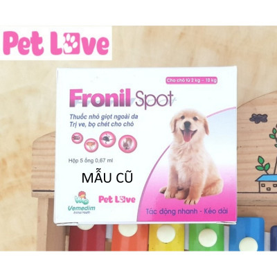 FRONIL SPOT phòng trị ve, bọ chét trên chó (1 hộp x 5 ống thuốc)