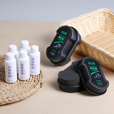 Com bo dụng cụ làm sạch giày - Miếng xi mút + sáp lau đánh bóng giày, dép ,  túi xách ,cặp ,bằng da , đa năng và tiện lợi