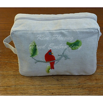 Túi vải thêu tay đựng đồ dùng cá nhân 