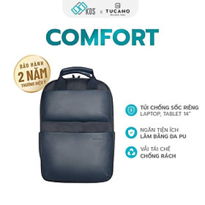 Balo Laptop 14 inch TUCANO COMFORT chất liệu Recycle Plastic thương hiệu Ý, bảo hành 2 năm