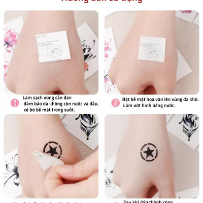 Hình Xăm To Miếng Dán Tạm Thời Tattoo Chống Nước Lâu Trôi Quyến Rũ