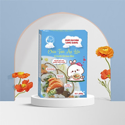 CHÁO TƯƠI ĂN DẶM CÁ HỒI SỐT KEM NẤM