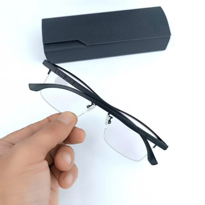 Kính lão nam nữ cao cấp chống ánh sáng xanh from kính vuông tặng hộp da và khăn lau A03