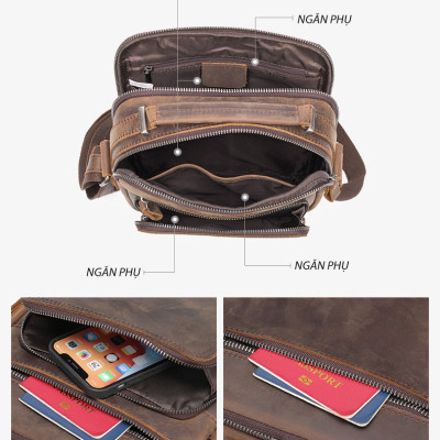 Túi đeo chéo nam DA CÁ SẤU phong cách mới  - BEE GEE DCN9314